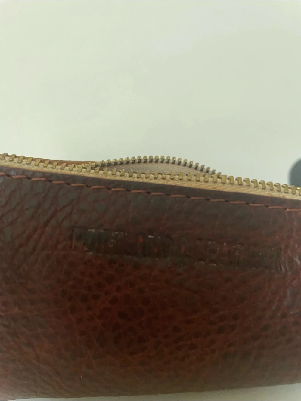 Portland Leather Goods Maroon Leather Triangle Zip Pouch